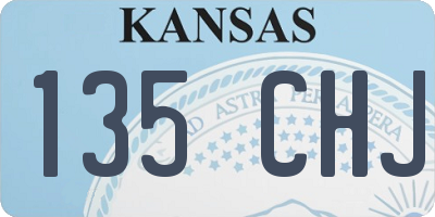 KS license plate 135CHJ
