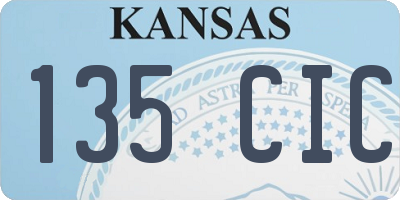 KS license plate 135CIC