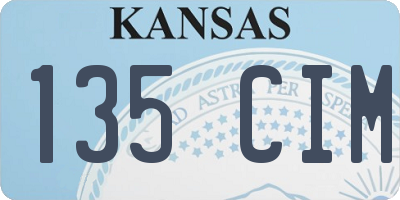 KS license plate 135CIM