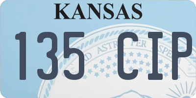 KS license plate 135CIP