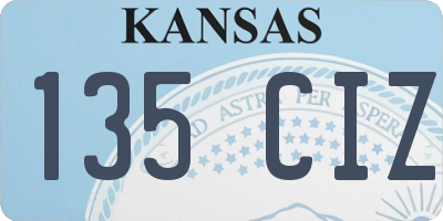 KS license plate 135CIZ