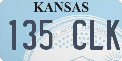 KS license plate 135CLK