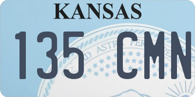 KS license plate 135CMN