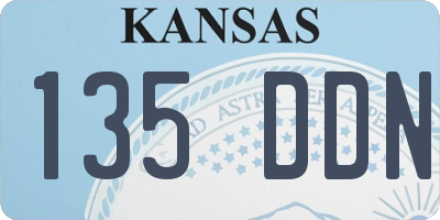 KS license plate 135DDN