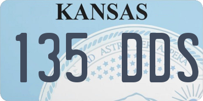 KS license plate 135DDS