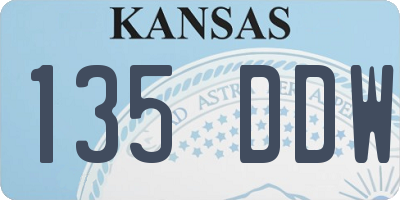 KS license plate 135DDW