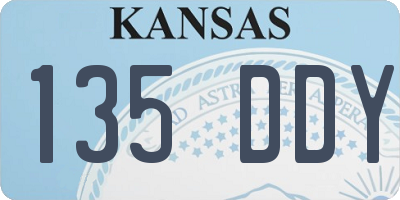 KS license plate 135DDY