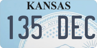 KS license plate 135DEC