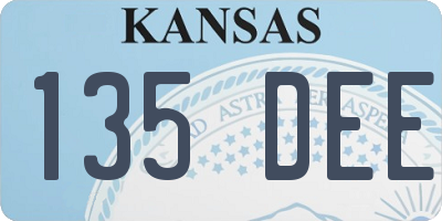 KS license plate 135DEE