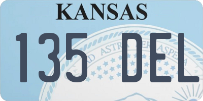 KS license plate 135DEL