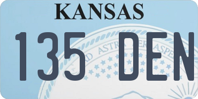 KS license plate 135DEN