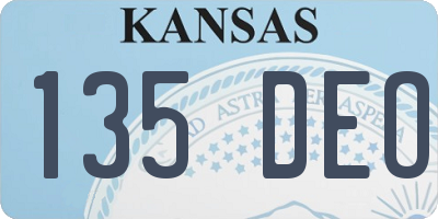 KS license plate 135DEO