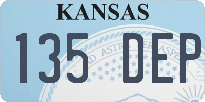 KS license plate 135DEP