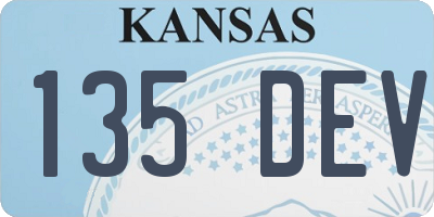 KS license plate 135DEV