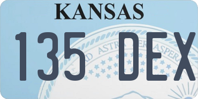 KS license plate 135DEX