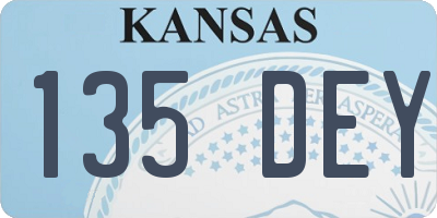 KS license plate 135DEY