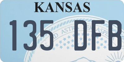 KS license plate 135DFB