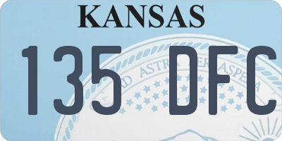 KS license plate 135DFC