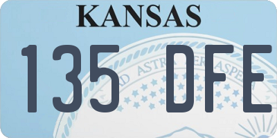 KS license plate 135DFE