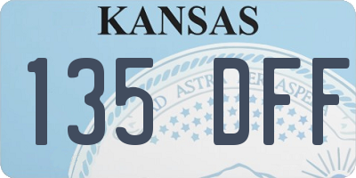KS license plate 135DFF