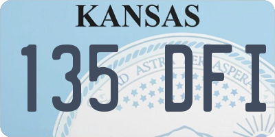 KS license plate 135DFI