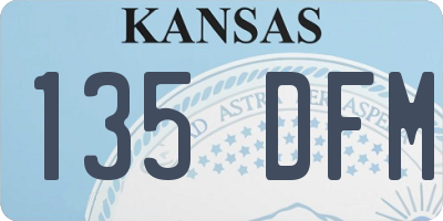 KS license plate 135DFM