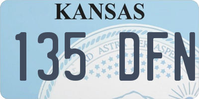 KS license plate 135DFN
