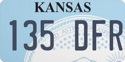 KS license plate 135DFR