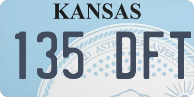 KS license plate 135DFT