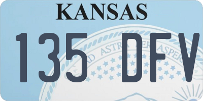 KS license plate 135DFV
