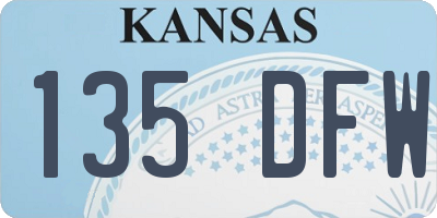 KS license plate 135DFW