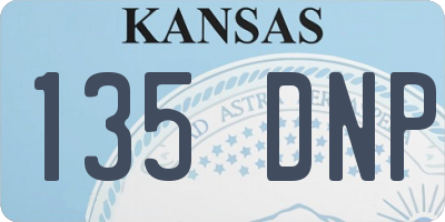 KS license plate 135DNP