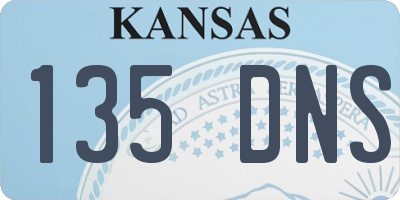 KS license plate 135DNS