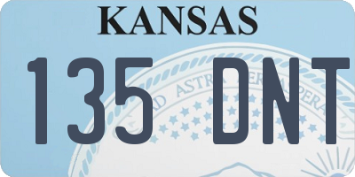 KS license plate 135DNT
