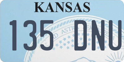KS license plate 135DNU