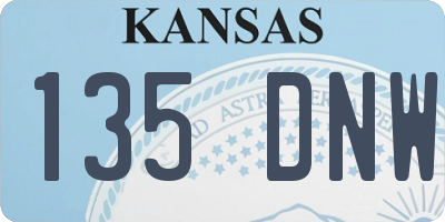 KS license plate 135DNW