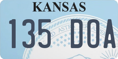 KS license plate 135DOA