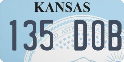 KS license plate 135DOB