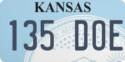 KS license plate 135DOE