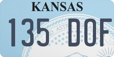 KS license plate 135DOF
