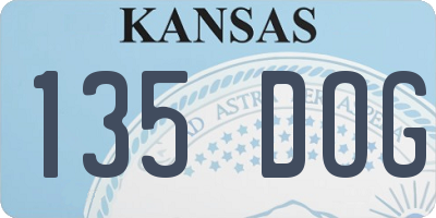 KS license plate 135DOG