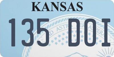 KS license plate 135DOI