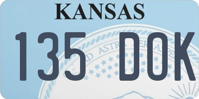 KS license plate 135DOK