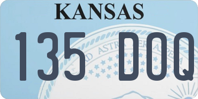 KS license plate 135DOQ