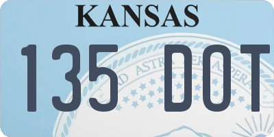 KS license plate 135DOT