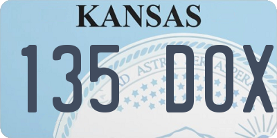 KS license plate 135DOX