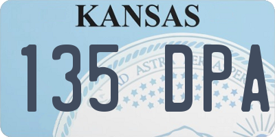 KS license plate 135DPA