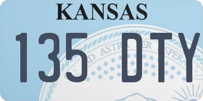 KS license plate 135DTY