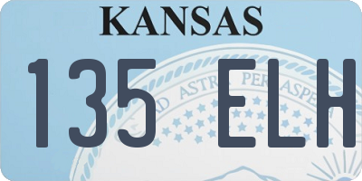 KS license plate 135ELH