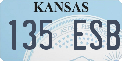 KS license plate 135ESB